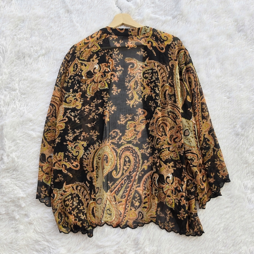 Soft Surroundings Plus Size Sheer Paisley‎ Lace Kimono - Picture 9 of 9